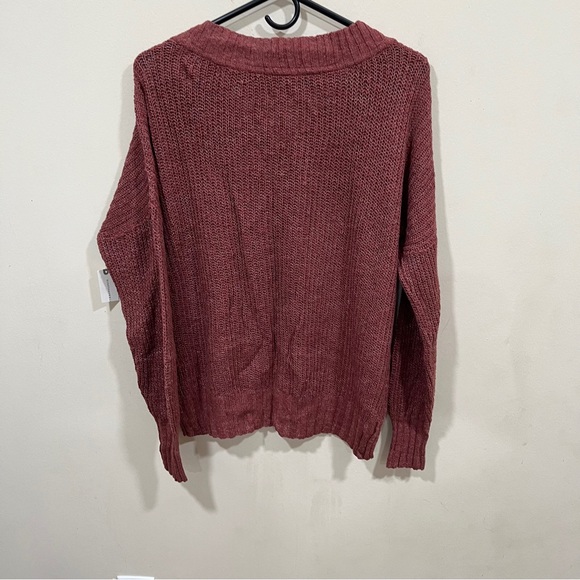 NWT Anthropologie PILCRO Slouchy V-Neck Sweater - Brown size small - Picture 8 of 11